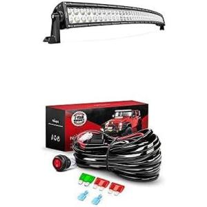 imageNilight LED Light Bar 50Inch 288W Curved Spot Flood Combo Led Off Road Lights with 12V 12AWG Wiring Harness Kit1 Lead 2 Years Warranty