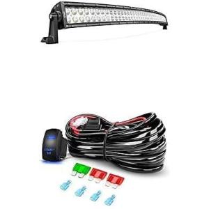 imageNilight LED Light Bar 52Inch 300W Curved Spot Flood Combo Led Off Road Lights with 12V 5Pin Rocker Switch 12AWG Wiring Harness Kit1 Lead 2 Years Warranty