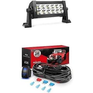 imageNilight LED Light Bar 7Inch 36W Spot Led Off Road Lights with 12V 5Pin Rocker Switch 16AWG Wiring Harness Kit2 Lead 2 Years Warranty