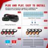imageNilight 14AWG 18AWG LED Light Bar Wiring Harness Kit with Pulse Power Plug Connector 12V On Off 5Pin Rocker Switch Relay Fuse for Polaris RZR General Ranger Pulse Bus bar  3 Leads BlueUTV Turn Signal Wiring Harness KitHorizontal