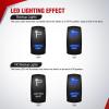imageNilight 14AWG 18AWG LED Light Bar Wiring Harness Kit with Pulse Power Plug Connector 12V On Off 5Pin Rocker Switch Relay Fuse for Polaris RZR General Ranger Pulse Bus bar  3 Leads Blue16 Lighted Whip2 Leads