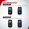 imageNilight 14AWG 18AWG LED Light Bar Wiring Harness Kit with Pulse Power Plug Connector 12V On Off 5Pin Rocker Switch Relay Fuse for Polaris RZR General Ranger Pulse Bus bar  3 Leads Blue16 Rear Lights2 Leads