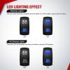 imageNilight 14AWG 18AWG LED Light Bar Wiring Harness Kit with Pulse Power Plug Connector 12V On Off 5Pin Rocker Switch Relay Fuse for Polaris RZR General Ranger Pulse Bus bar  3 Leads Blue16 Spot Lights2 Leads
