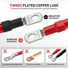 imageNilight 2 PCS 4 AWG Golf Cart Battery Cable Wiring Kit 18 Inch Heavy Duty Pure Copper ACDC Wire Kits with Tinned Copper Lugs for 36V48V EZGO TXT 1994up