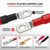 imageNilight 2 PCS 4 AWG Golf Cart Battery Cable Wiring Kit 24 Inch Heavy Duty Pure Copper ACDC Wire Kits with Tinned Copper Lugs for 36V48V EZGO TXT 1994up