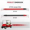 imageNilight 2 PCS 4 AWG Golf Cart Battery Cable Wiring Kit 24 Inch Heavy Duty Pure Copper ACDC Wire Kits with Tinned Copper Lugs for 36V48V EZGO TXT 1994up