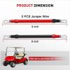 imageNilight 2 PCS 4 AWG Golf Cart Battery Cable Wiring Kit 9 Inch Heavy Duty Pure Copper ACDC Wire Kits with Tinned Copper Lugs for 36V48V EZGO TXT 1994up