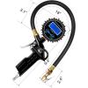 imageNilight Digital Tire Pressure Gauge Medium 250 PSI Air Chuck and Compressor Accessories Heavy Duty with Rubber Hose and Quick Connect Coupler for 01 Display Resolution