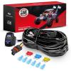 imageNilight 14AWG 18AWG LED Light Bar Wiring Harness Kit with Pulse Power Plug Connector 12V On Off 5Pin Rocker Switch Relay Fuse for Polaris RZR General Ranger Pulse Bus bar  3 Leads Blue14 LED Light Bar3 Leads