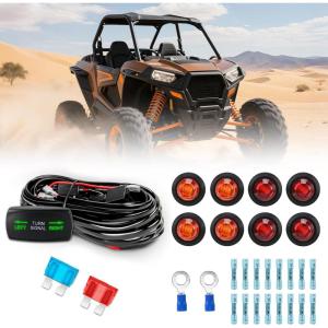 imageNilight 14AWG 18AWG LED Light Bar Wiring Harness Kit with Pulse Power Plug Connector 12V On Off 5Pin Rocker Switch Relay Fuse for Polaris RZR General Ranger Pulse Bus bar  3 Leads BlueUTV Turn Signal Wiring Harness KitHorizontal
