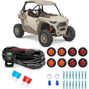imageNilight 14AWG 18AWG LED Light Bar Wiring Harness Kit with Pulse Power Plug Connector 12V On Off 5Pin Rocker Switch Relay Fuse for Polaris RZR General Ranger Pulse Bus bar  3 Leads BlueUTV Turn Signal Wiring Harness KitVertical