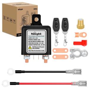 imageNilight 240A Remote Battery Disconnect Switch 12V 24V Car Smart AntiTheft Kill Switches Upgrade Prevent Power Drain Wireless Remote Control Relay Fobs Voltmeter Display for Auto Cars Truck RV Boat250A Standard
