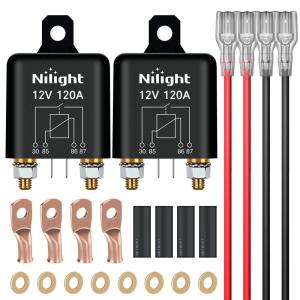 imageNilight 240A Remote Battery Disconnect Switch 12V 24V Car Smart AntiTheft Kill Switches Upgrade Prevent Power Drain Wireless Remote Control Relay Fobs Voltmeter Display for Auto Cars Truck RV Boat120A2PC