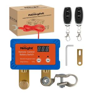 imageNilight 240A Remote Battery Disconnect Switch 12V 24V Car Smart AntiTheft Kill Switches Upgrade Prevent Power Drain Wireless Remote Control Relay Fobs Voltmeter Display for Auto Cars Truck RV Boat140A with Led Voltage