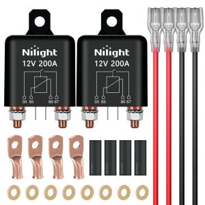 imageNilight 240A Remote Battery Disconnect Switch 12V 24V Car Smart AntiTheft Kill Switches Upgrade Prevent Power Drain Wireless Remote Control Relay Fobs Voltmeter Display for Auto Cars Truck RV Boat200A2PC