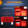 imageNilight 6Inch Oval Tail Light 2PCS 35LED Arrow Red Running Stop Brake Lights Surface Mount Waterproof for 12V Caravan Truck RV Camper Trailer BusRV Tail Light 54LED 2PCS