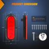 imageNilight 6Inch Oval Tail Light 2PCS 35LED Arrow Red Running Stop Brake Lights Surface Mount Waterproof for 12V Caravan Truck RV Camper Trailer BusRed Arrow Lights 2Pcs