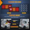 imageNilight 6Inch Oval Tail Light 2PCS 35LED Arrow Red Running Stop Brake Lights Surface Mount Waterproof for 12V Caravan Truck RV Camper Trailer BusRed Amber White Triple Tail Light 36LED 2PCS