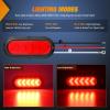 imageNilight 6Inch Oval Tail Light 2PCS 35LED Arrow Red Running Stop Brake Lights Surface Mount Waterproof for 12V Caravan Truck RV Camper Trailer BusRed Arrow Lights 2Pcs