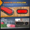 imageNilight 6Inch Oval Tail Light 2PCS 35LED Arrow Red Running Stop Brake Lights Surface Mount Waterproof for 12V Caravan Truck RV Camper Trailer BusRed Arrow Lights 2Pcs