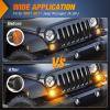 imageNilight JK Side Marker Light 8LED Smoked Lens Amber Front Fender Indicator Turn Signals Lights IP67 Waterproof Clearance Lamp Compatible with 20072017 Wrangler JKUJK 20072017 Turn Signals Light