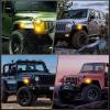 imageNilight JK Side Marker Light 8LED Smoked Lens Amber Front Fender Indicator Turn Signals Lights IP67 Waterproof Clearance Lamp Compatible with 20072017 Wrangler JKUJK 20072017 Side Marker Light