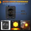 imageNilight JK Side Marker Light 8LED Smoked Lens Amber Front Fender Indicator Turn Signals Lights IP67 Waterproof Clearance Lamp Compatible with 20072017 Wrangler JKUJK 20072017 Side Marker Light