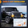 imageNilight JK Side Marker Light 8LED Smoked Lens Amber Front Fender Indicator Turn Signals Lights IP67 Waterproof Clearance Lamp Compatible with 20072017 Wrangler JKUJK 20072017 Turn Signals Light