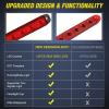 imageNilight LED Tail Light 2PCS 17 Inch 40LED Red Running Tail Stop Brake Lights wChrome Bezel Waterproof Surface Mount for 12V Towing Trailer Truck RV Camper Boat1Pc 16 Red 12LED