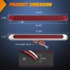imageNilight LED Tail Light 2PCS 17 Inch 40LED Red Running Tail Stop Brake Lights wChrome Bezel Waterproof Surface Mount for 12V Towing Trailer Truck RV Camper Boat2Pcs 17 Red 40LED wchrome bezel