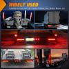 imageNilight LED Tail Light 2PCS 17 Inch 40LED Red Running Tail Stop Brake Lights wChrome Bezel Waterproof Surface Mount for 12V Towing Trailer Truck RV Camper Boat2Pcs 17 Red 40LED wchrome bezel
