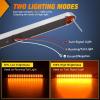 imageNilight LED Tail Light 2PCS 17 Inch 40LED Red Running Tail Stop Brake Lights wChrome Bezel Waterproof Surface Mount for 12V Towing Trailer Truck RV Camper Boat2Pcs 17 Amber 40LED wchrome bezel