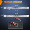 imageNilight LED Tail Light 2PCS 17 Inch 40LED Red Running Tail Stop Brake Lights wChrome Bezel Waterproof Surface Mount for 12V Towing Trailer Truck RV Camper Boat2Pcs 17 White 40LED wchrome bezel