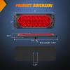 imageNilight Trailer Tail Light 2PCS 59Inch Teardrop 35 LED Amber Chrome Bezel Marker Clearance Brake Turn Signal Running Taillight IP67 Waterproof for Trailer Truck Pickup Camper RV55Inch Red 2Pcs