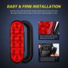 imageNilight Trailer Tail Light 2PCS 59Inch Teardrop 35 LED Amber Chrome Bezel Marker Clearance Brake Turn Signal Running Taillight IP67 Waterproof for Trailer Truck Pickup Camper RVRed