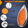 imageNilight Trailer Tail Light 2PCS 59Inch Teardrop 35 LED Amber Chrome Bezel Marker Clearance Brake Turn Signal Running Taillight IP67 Waterproof for Trailer Truck Pickup Camper RV59Inch Amber 2Pcs