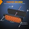 imageNilight Trailer Tail Light 2PCS 59Inch Teardrop 35 LED Amber Chrome Bezel Marker Clearance Brake Turn Signal Running Taillight IP67 Waterproof for Trailer Truck Pickup Camper RV55Inch Amber 2Pcs