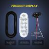 imageNilight Trailer Tail Light 2PCS 59Inch Teardrop 35 LED Amber Chrome Bezel Marker Clearance Brake Turn Signal Running Taillight IP67 Waterproof for Trailer Truck Pickup Camper RVWhite