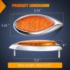 imageNilight Trailer Tail Light 2PCS 59Inch Teardrop 35 LED Amber Chrome Bezel Marker Clearance Brake Turn Signal Running Taillight IP67 Waterproof for Trailer Truck Pickup Camper RV59Inch Amber 2Pcs