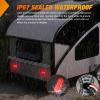 imageNilight Trailer Tail Light 2PCS 59Inch Teardrop 35 LED Amber Chrome Bezel Marker Clearance Brake Turn Signal Running Taillight IP67 Waterproof for Trailer Truck Pickup Camper RV55Inch Red 2Pcs