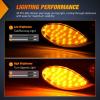 imageNilight Trailer Tail Light 2PCS 59Inch Teardrop 35 LED Amber Chrome Bezel Marker Clearance Brake Turn Signal Running Taillight IP67 Waterproof for Trailer Truck Pickup Camper RV59Inch Amber 2Pcs