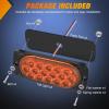 imageNilight Trailer Tail Light 2PCS 59Inch Teardrop 35 LED Amber Chrome Bezel Marker Clearance Brake Turn Signal Running Taillight IP67 Waterproof for Trailer Truck Pickup Camper RV44Inch Amber 2Pcs