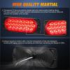 imageNilight Trailer Tail Light 2PCS 59Inch Teardrop 35 LED Amber Chrome Bezel Marker Clearance Brake Turn Signal Running Taillight IP67 Waterproof for Trailer Truck Pickup Camper RV55Inch Red 2Pcs