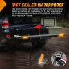 imageNilight Trailer Tail Light 2PCS 59Inch Teardrop 35 LED Amber Chrome Bezel Marker Clearance Brake Turn Signal Running Taillight IP67 Waterproof for Trailer Truck Pickup Camper RV75Inch Amber 2Pcs