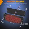 imageNilight Trailer Tail Light 2PCS 59Inch Teardrop 35 LED Amber Chrome Bezel Marker Clearance Brake Turn Signal Running Taillight IP67 Waterproof for Trailer Truck Pickup Camper RV44Inch Red 2Pcs