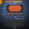 imageNilight Trailer Tail Light 2PCS 59Inch Teardrop 35 LED Amber Chrome Bezel Marker Clearance Brake Turn Signal Running Taillight IP67 Waterproof for Trailer Truck Pickup Camper RV44Inch Amber 2Pcs