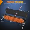 imageNilight Trailer Tail Light 2PCS 59Inch Teardrop 35 LED Amber Chrome Bezel Marker Clearance Brake Turn Signal Running Taillight IP67 Waterproof for Trailer Truck Pickup Camper RV75Inch Amber 2Pcs