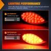 imageNilight Trailer Tail Light 2PCS 59Inch Teardrop 35 LED Amber Chrome Bezel Marker Clearance Brake Turn Signal Running Taillight IP67 Waterproof for Trailer Truck Pickup Camper RV59Inch Red 2Pcs