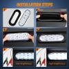 imageNilight Trailer Tail Light 2PCS 59Inch Teardrop 35 LED Amber Chrome Bezel Marker Clearance Brake Turn Signal Running Taillight IP67 Waterproof for Trailer Truck Pickup Camper RVRedWhite 6Pcs