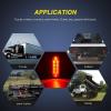 imageNilight Trailer Tail Light 2PCS 59Inch Teardrop 35 LED Amber Chrome Bezel Marker Clearance Brake Turn Signal Running Taillight IP67 Waterproof for Trailer Truck Pickup Camper RVRed